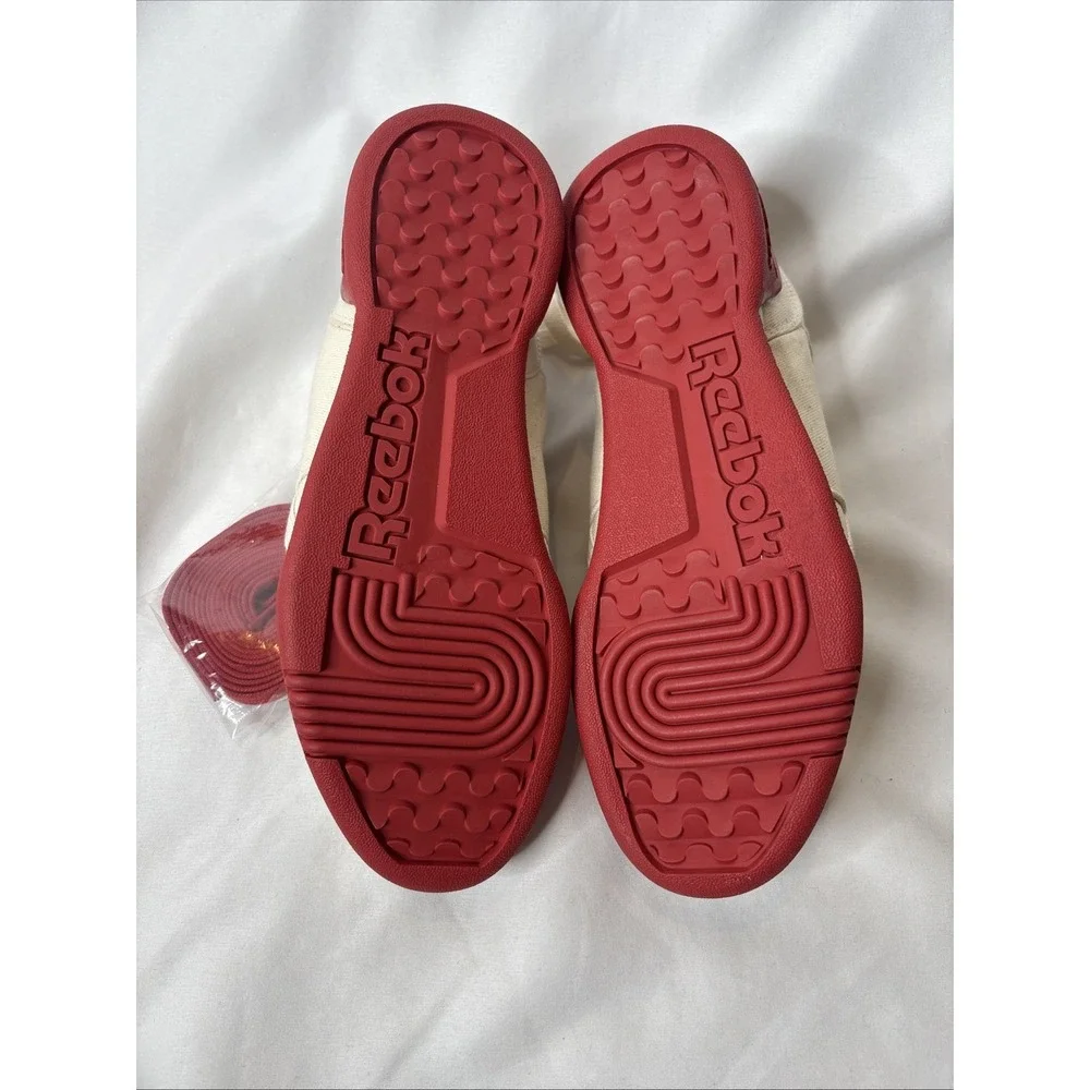 Reebok Workout Plus Mens 5 Athletic Shoes Chalk‎ Flash Red GZ3654 NEW